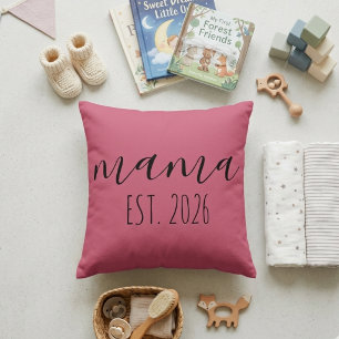 Mamma Est. 2026 Blivande Mamma Minimalistisk Perso Kudde