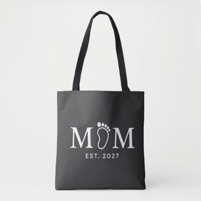 Mamma Est. 2027 Babyspår | Ny Mamma Present Tygkasse (Framsida)
