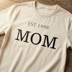 Mamma Est År Klassisk Moderskap Identitet T Shirt