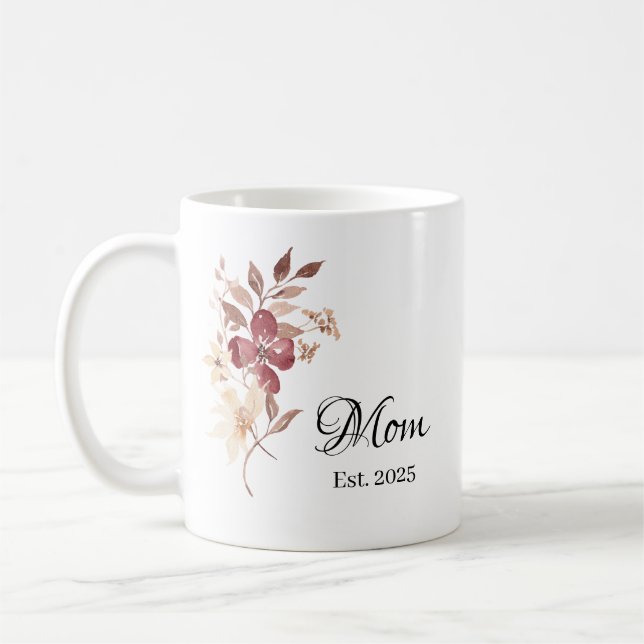 Mamma Est. År – Ny Mamma Milstolpe Present Kaffemugg (Vänster)
