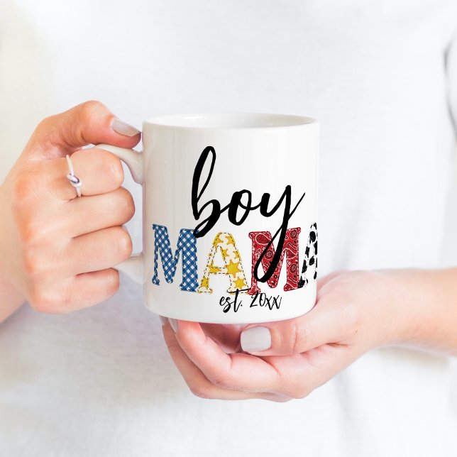 Mamma Est Date Sons Namn Land Mamma Kaffemugg (Skapare uppladdad)