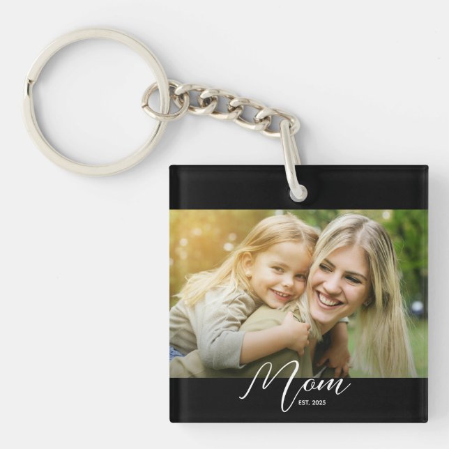 Mamma Est. Foto Ny Mamma Nyckelring (Framsidan)