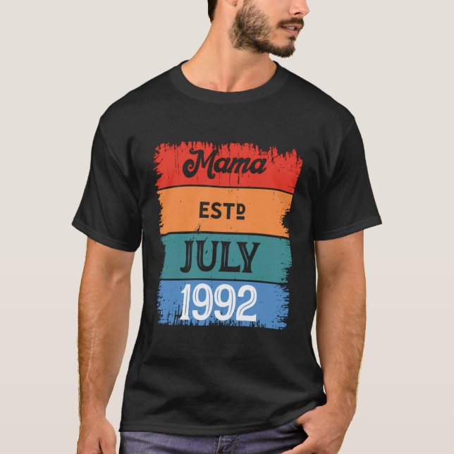 Mamma Est juli 1992 Proud Grandma Best Mamma Sassy T Shirt (Framsida)