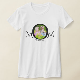 Mamma Est. Mors dag fotoskript svart på vitt T Shirt