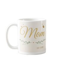 Mamma Est. Personlig Års Mugg, Guld & Grönska