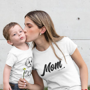 Mamma Est. Svart skript Heart   Anpassningsbar T Shirt