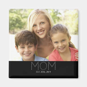 Mamma Establerad Foto Magnet Present
