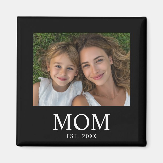 Mamma Establerad Foto Mors Dag  Magnet (Framsidan)