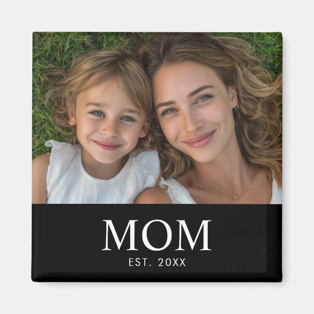 Mamma Establerad Foto Mors Dag  Magnet (Framsidan)