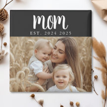Mamma Establerad Foto Present Magnet