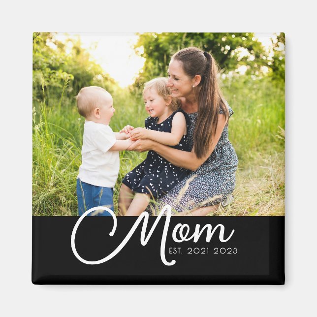Mamma Establerad Foto Present Magnet (Framsidan)