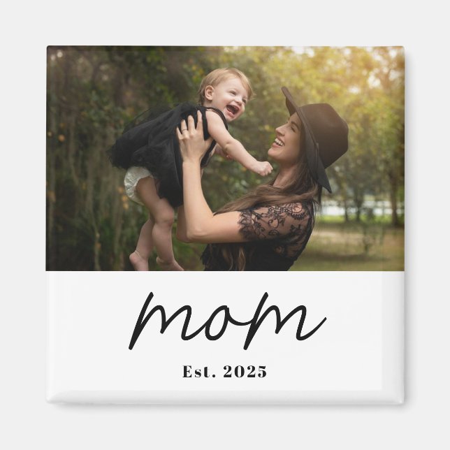 Mamma Establerad Foto Present Magnet (Framsidan)