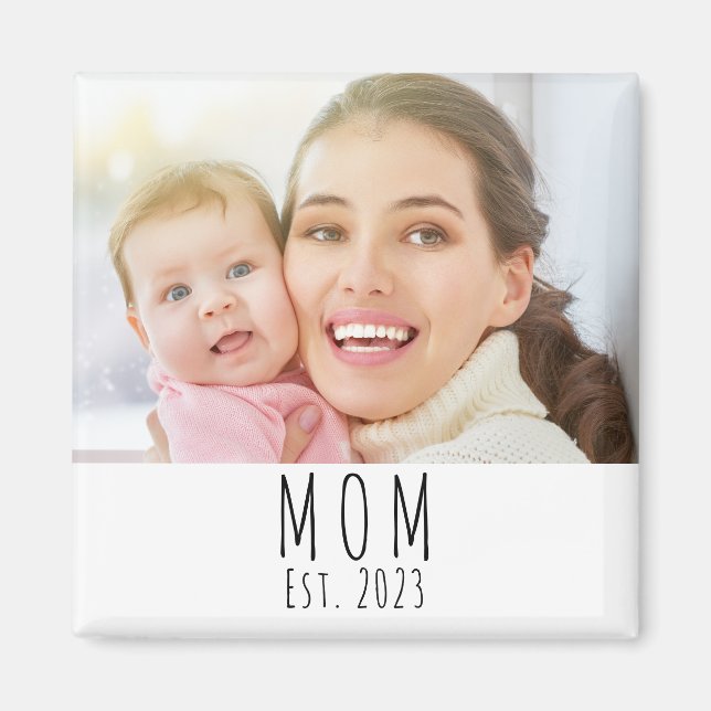 Mamma Establerad Foto Present Magnet (Framsidan)