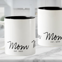 Mamma Establerad Ny Mamma Present Två-Tonad Mugg