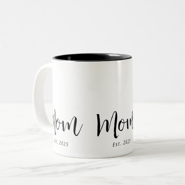 Mamma Establerad Ny Mamma Present Två-Tonad Mugg (Framsida vänster)