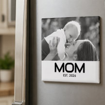 Mamma Establerad Svart Vitt Foto Present