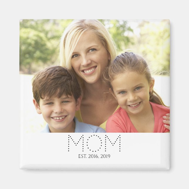 Mamma Establerade Foto Magnet Present (Framsidan)