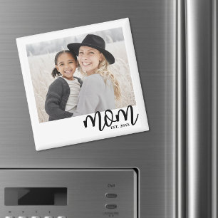 Mamma Establerade Foto Present Magnet