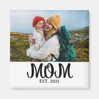 Mamma Establerade Foto Present Magnet
