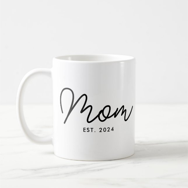 Mamma Establerade Ny Mamma Present Kaffemugg (Vänster)