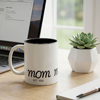 Mamma Establerade Ny Mamma Present Två-Tonad Mugg