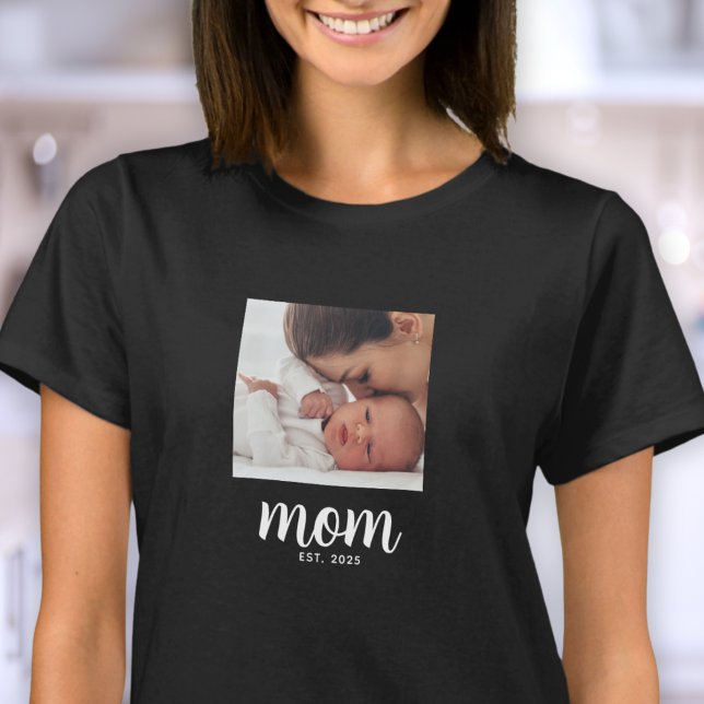 Mamma Established Script Foto T-Shirt (Skapare uppladdad)