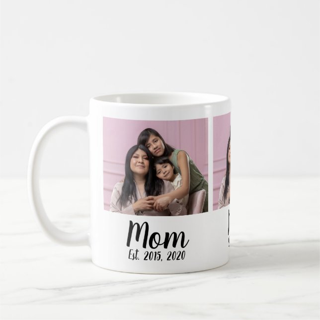 Mamma Established Script Svart 3 Foto Kaffemugg (Vänster)