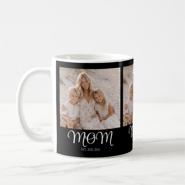 Mamma Established Script Svart 3 Foto Kaffemugg (Vänster)