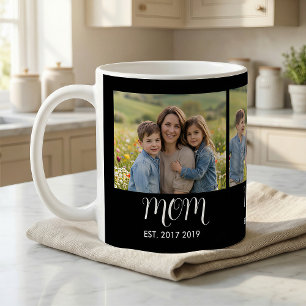 Mamma Established Script Svart 3 Foto Kaffemugg