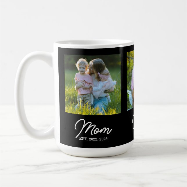 Mamma Established Script Svart 3 Foto Kaffemugg (Vänster)