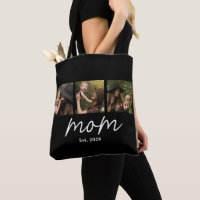 Mamma Established Script Svart 3 Foto Tote Väska