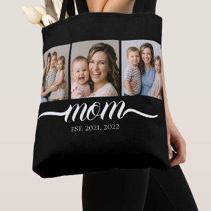 Mamma Established Script Svart 3 Foto Tote Väska