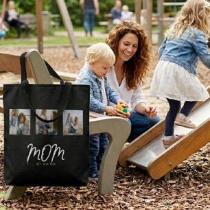 Mamma Established Script Svart 3 Foto Tygkasse