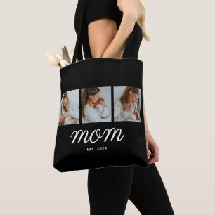 Mamma Established Script Svart 3 Foto Tygkasse