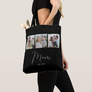 Mamma Established Script Svart 3 Foto Tygkasse