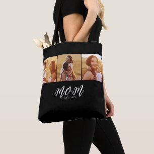 Mamma Established Script Svart 3 Foto Tygkasse