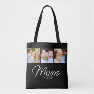 Mamma Established Script Svart 3 Foto Tygkasse