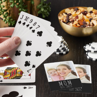 Mamma Established Script Svart Foto Casinokort