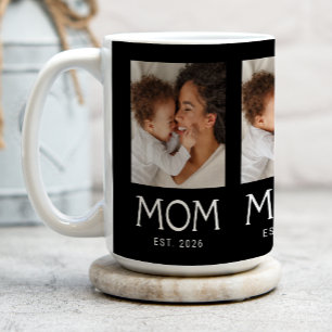 Mamma Established Typography Svart 3 Foto Kaffemugg