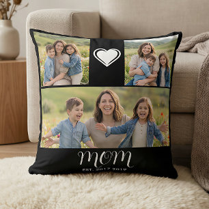 Mamma EstablishedScript Svart 3 Foto Kudde