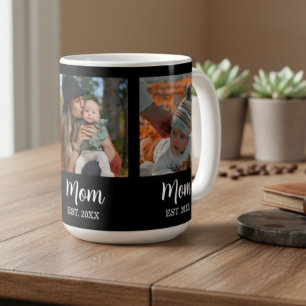 Mamma Establishing Script Svart 3 Foto Kaffemugg