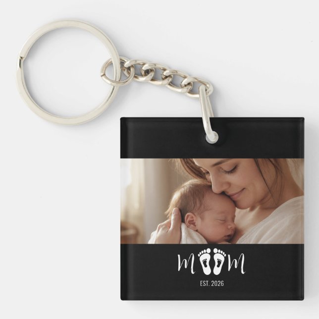 Mamma Estaliderad Baby Fotspår Foto Mors Dag (Framsidan)