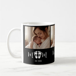 Mamma Estaliderad Baby Fotspår Foto Mors Dag Kaffemugg
