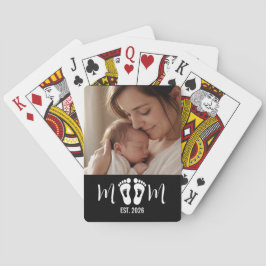 Mamma Estaliderad Baby Fotspår Foto Present Magnet Casinokort