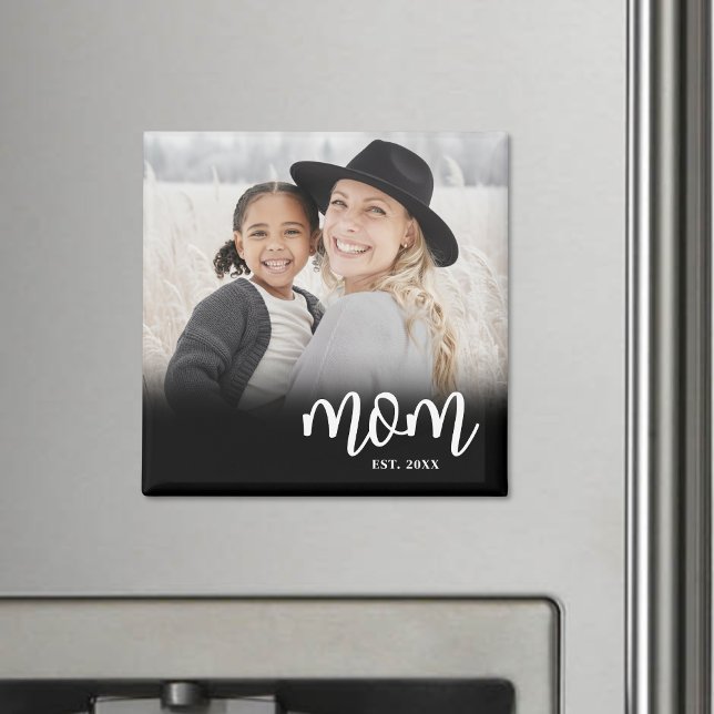 Mamma Estalished Foto Mors Dag Present Magnet (Mom Established Photo Mother's Day Gift magnet)