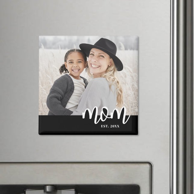 Mamma Estalished Foto Mors Dag Present Magnet (Mom Established Photo Mother's Day Gift magnet )