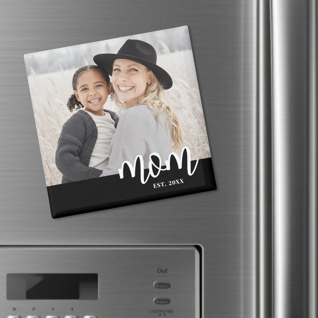 Mamma Estalished Foto Mors Dag Present Magnet (Mom Established Photo Mother's Day Gift magnet )