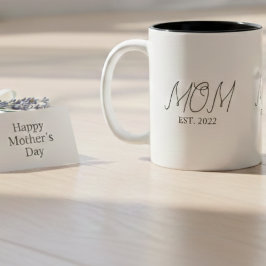 Mamma Estalished Ny Mamma Present Tvåtons Kaffemug Två-Tonad Mugg