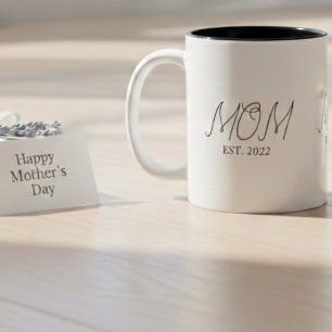 Mamma Estalished Ny Mamma Present Tvåtons Kaffemug Två-Tonad Mugg