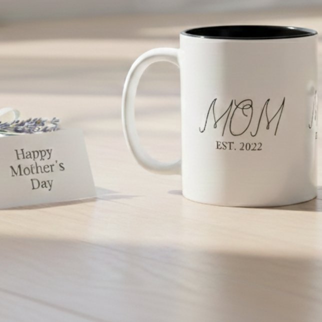 Mamma Estalished Ny Mamma Present Tvåtons Kaffemug Två-Tonad Mugg (Skapare uppladdad)
